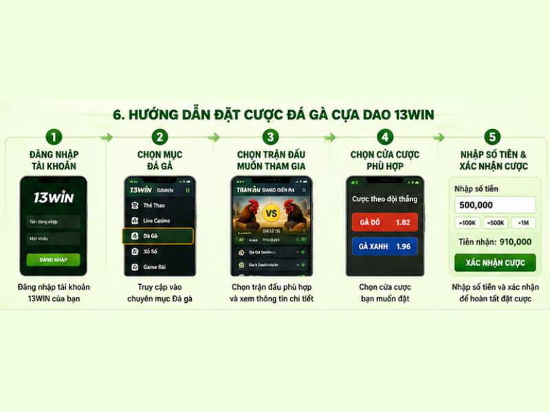 Hướng Dẫn Đặt Cược Đá Gà Cựa Dao 13WIN