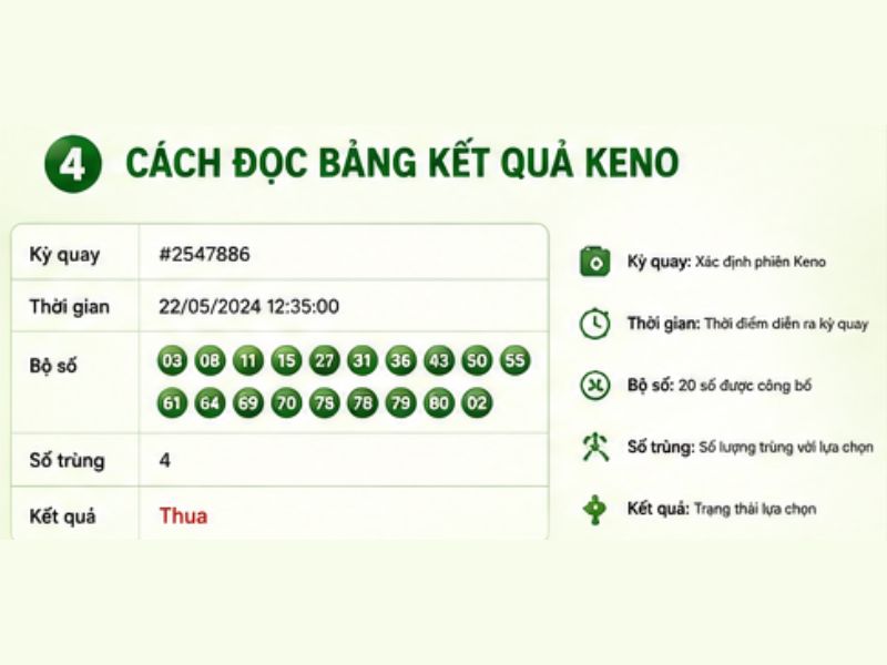 Cách Đọc Bảng Kết Quả Keno 13WIN