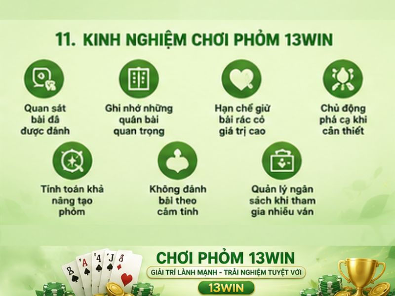 Kinh Nghiệm Chơi Phỏm 13WIN