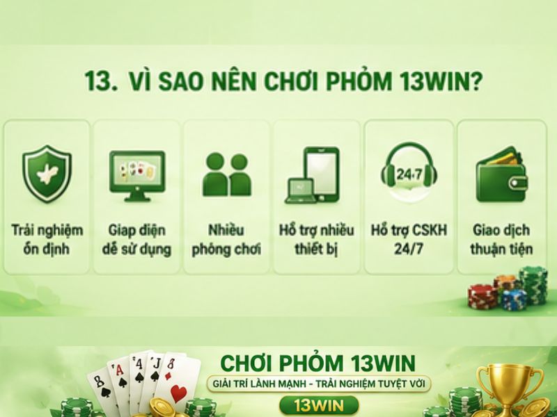 Vì Sao Nên Chơi Phỏm 13WIN